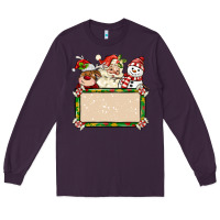 Plum santa reindeer snowman preview and costom name Long Sleeve Tee - MaliasSmallBusiness