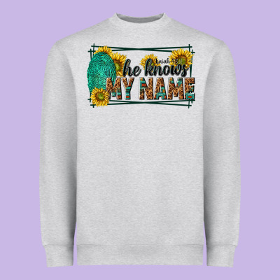 He Knows My Name Isaiah 43 1 Heavyweight Sweatshirt Designed By Nancycooperartshop