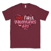 Burgundy my first valentines day Classic Tee - MaliasSmallBusiness