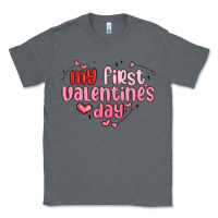 Charcoal Heather my first valentines day Classic Tee - MaliasSmallBusiness