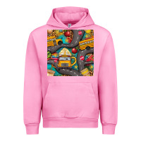 Fuchsia Pink school bus coffee and star with leopard seamless pattern bbs Urban Hoodie - BundleAndBundleShop