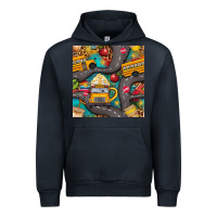 Navy school bus coffee and star with leopard seamless pattern bbs Urban Hoodie - BundleAndBundleShop