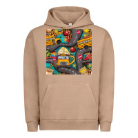 Pigment Burro school bus coffee and star with leopard seamless pattern bbs Urban Hoodie - BundleAndBundleShop