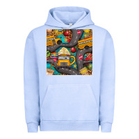 School Bus Coffee And Star With Leopard Seamless Pattern Bbs Urban Hoodie | Teevron