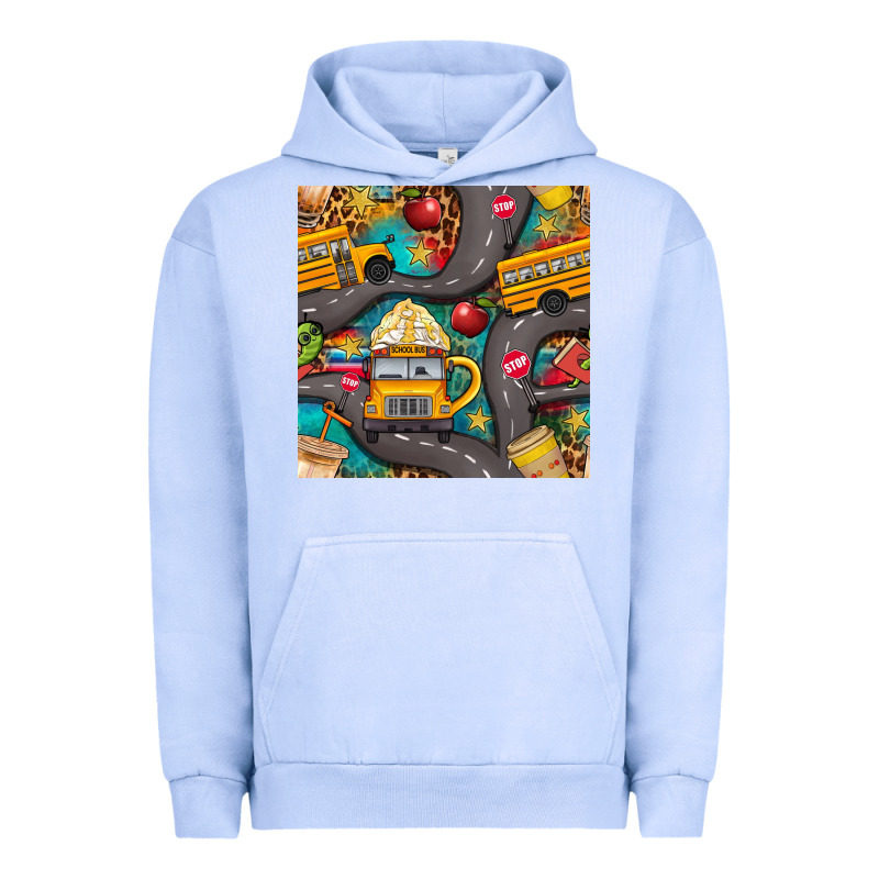 School Bus Coffee And Star With Leopard Seamless Pattern Bbs Urban Hoodie by BundleAndBundleShop | Teevron