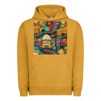 Pigment Peanut Butter school bus coffee and star with leopard seamless pattern bbs Urban Hoodie - BundleAndBundleShop