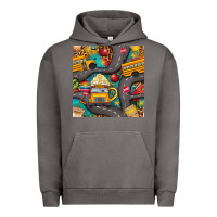 Pigment Tornado school bus coffee and star with leopard seamless pattern bbs Urban Hoodie - BundleAndBundleShop