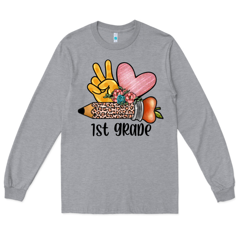 Peace Love 1st Grade Long Sleeve Tee by JahusDesignShop | Teevron