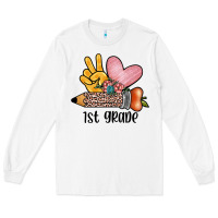 White peace love 1st grade Long Sleeve Tee - JahusDesignShop