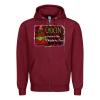 Burgundy Crocin around the christmas tree Zipper Hoodie - Bettercallsaul