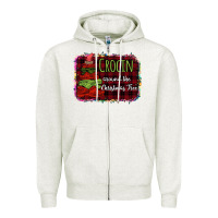 Oatmeal Heather Crocin around the christmas tree Zipper Hoodie - Bettercallsaul