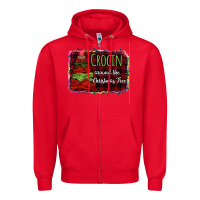 Red Crocin around the christmas tree Zipper Hoodie - Bettercallsaul