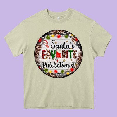 Christmas Santas Favorite Phlebotomist Light Heavy Core Tee Designed By Adodesignshop