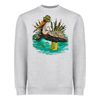 Heather Grey fishing pelican camp Heavyweight Sweatshirt - NancyCooperArtShop