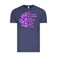 Vintage Denim purple pancreatic cancer sunflower and cancer ribb Vintage Tee - MaliasSmallBusiness