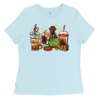 Baby Blue Christmas coffee cups with Labrador Ladies Tee - RanaPortraitStore