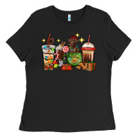 Black Christmas coffee cups with Labrador Ladies Tee - RanaPortraitStore