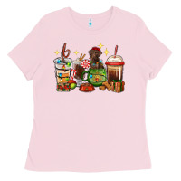 Bubblegum Pink Christmas coffee cups with Labrador Ladies Tee - RanaPortraitStore