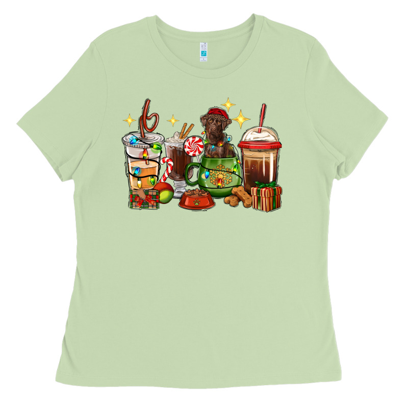Christmas Coffee Cups With Labrador Ladies Tee by RanaPortraitStore | Teevron