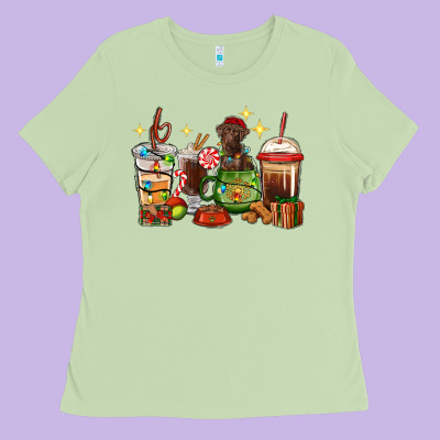 Christmas Coffee Cups With Labrador Ladies Tee Designed By Ranaportraitstore