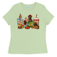 Matcha Christmas coffee cups with Labrador Ladies Tee - RanaPortraitStore