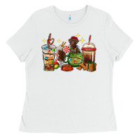 White Christmas coffee cups with Labrador Ladies Tee - RanaPortraitStore
