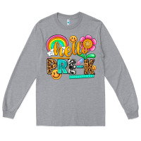 Heather Grey hello pre k Long Sleeve Tee - NancyCooperArtShop