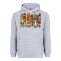 Heather Grey Mardi Gras love Crawfish Heavyweight Hoodie - HowdyJamesFarm