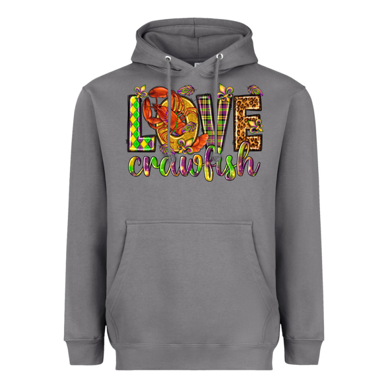 Mardi Gras Love Crawfish Heavyweight Hoodie by HowdyJamesFarm | Teevron
