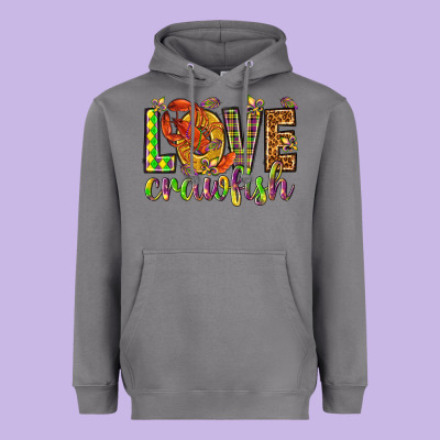 Mardi Gras Love Crawfish Heavyweight Hoodie Designed By Howdyjamesfarm