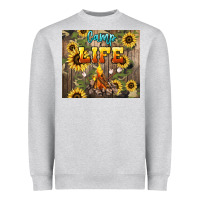Heather Grey camp life Heavyweight Sweatshirt - NancyCooperArtShop