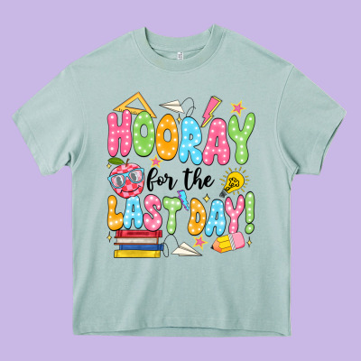 Hooray For The Last Day Black Heavy Core Tee Designed By Jahusdesignshop