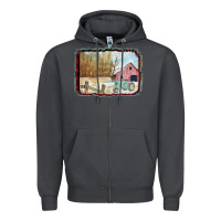 Smoke Christmas Barn Tractor Snow Zipper Hoodie - Bettercallsaul