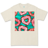 Bone valentines day heart donuts seamless pattern Premium Tee - BundleAndBundleShop
