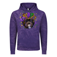 Cloud Purple Mardi Gras Havanese Dog with Hat Vintage Hoodie - RanaPortraitStore