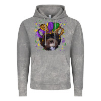 Cloud Rock Mardi Gras Havanese Dog with Hat Vintage Hoodie - RanaPortraitStore