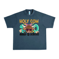 Midnight Navy holy cow 100 days of school Urban Heavy Tee - MaliasSmallBusiness