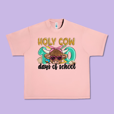 Holy Cow 100 Days Of School Urban Heavy Tee Designed By Maliassmallbusiness