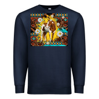 Navy aztec tribal horse Premium Sweatshirt - TumblerDesignByShophia