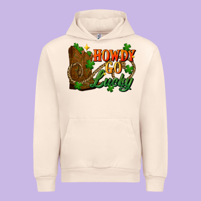 Howdy Go Lucky St. Patricks Day Urban Hoodie Designed By Fadigitalartstudio