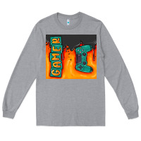 Heather Grey gamer Long Sleeve Tee - MaliasSmallBusiness