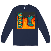 Navy gamer Long Sleeve Tee - MaliasSmallBusiness