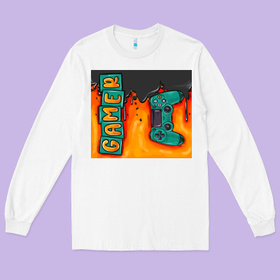 Gamer Long Sleeve Tee Designed By Maliassmallbusiness