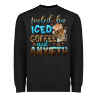 Black fueled by iced coffee and anxiety Heavyweight Sweatshirt - NancyCooperArtShop