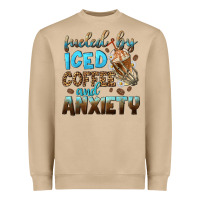 Mushroom fueled by iced coffee and anxiety Heavyweight Sweatshirt - NancyCooperArtShop