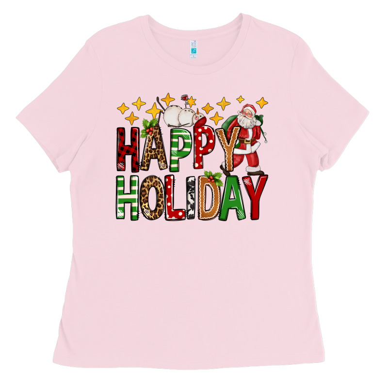 Happy Holiday Christmas Ladies Tee by FaDigitalArtStudio | Teevron
