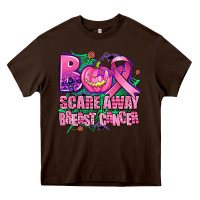 Chocolate Brown halloween boo with cancer ribbon breast cancer sca Heavy Core Tee - AdoDesignShop