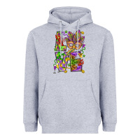 Heather Grey Mardi Gras love Heavyweight Hoodie - HowdyJamesFarm