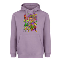 Lavender Mardi Gras love Heavyweight Hoodie - HowdyJamesFarm