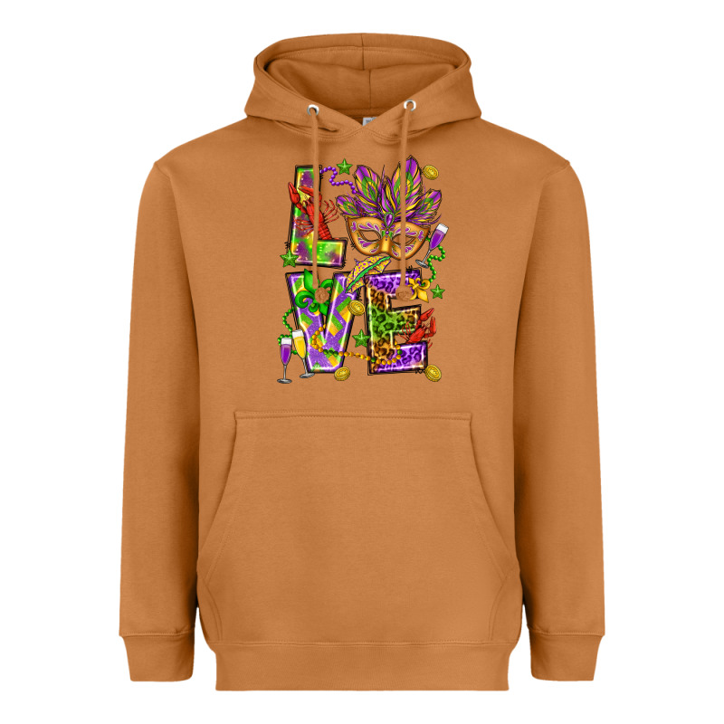Mardi Gras Love Heavyweight Hoodie by HowdyJamesFarm | Teevron